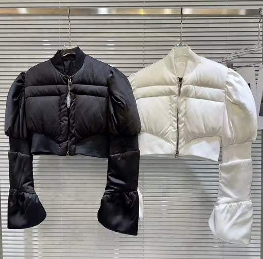 ‘Nellie’ Cropped Structured Puffer Jacket
