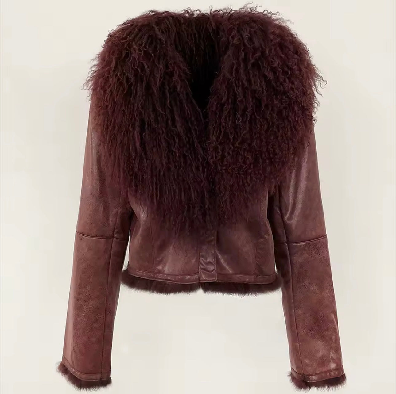 ‘Maisie’ Mongolian Fur Collar Jacket