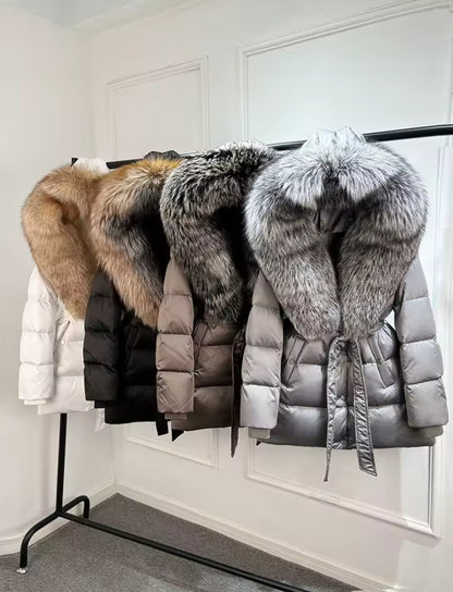 ‘Angelina’ Silver Fox Fur Jacket [1/3 Week Delivery]