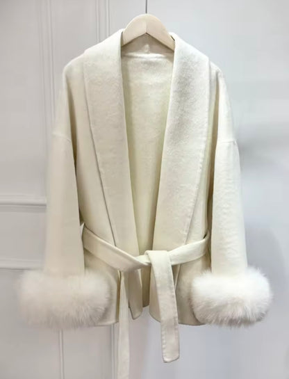 ‘Valentina’ Fox Fur Cuff Cardigan