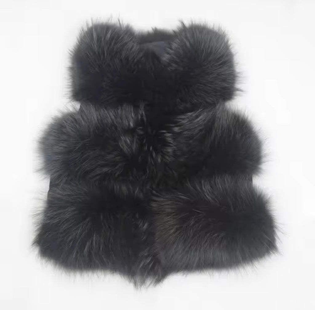 Raccoon 3 Row Fur Gilet [5/9 Day Delivery]