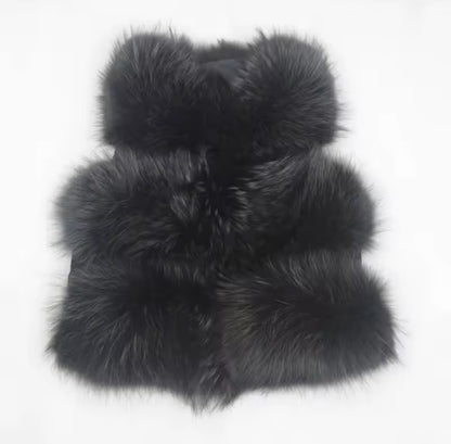 Raccoon 3 Row Fur Gilet [5/9 Day Delivery]