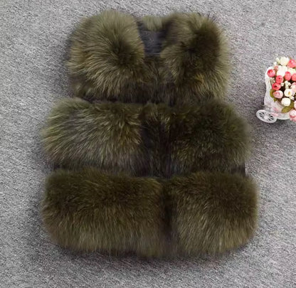Raccoon 3 Row Fur Gilet [5/9 Day Delivery]