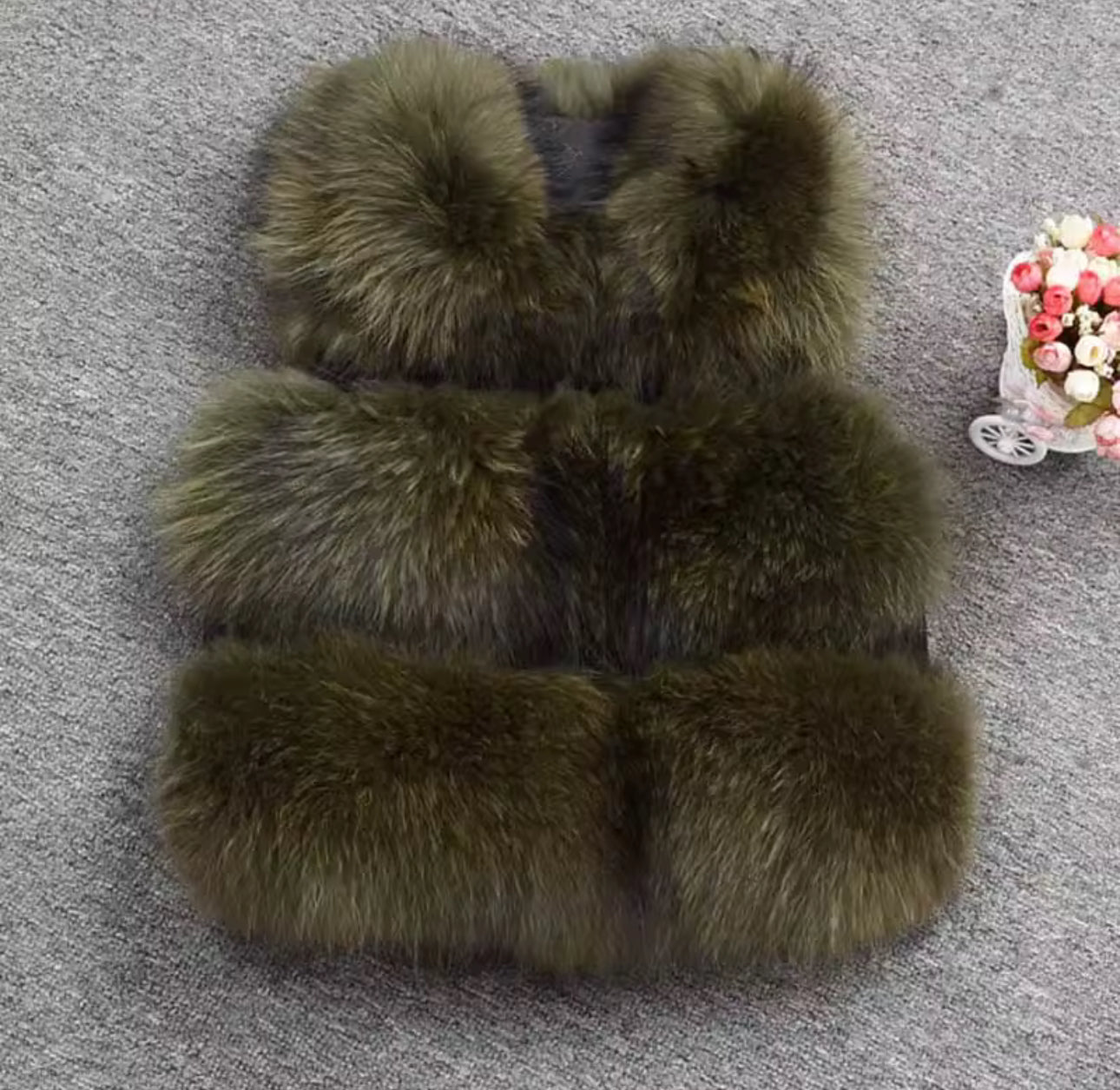 Raccoon 3 Row Fur Gilet [5/9 Day Delivery]
