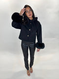 ‘Beaumont’ Wool Fox Fur Cuff Jacket