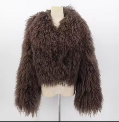 ‘Mina’ Mongolian Lamb Fur Coat (8/10 Days Delivery)