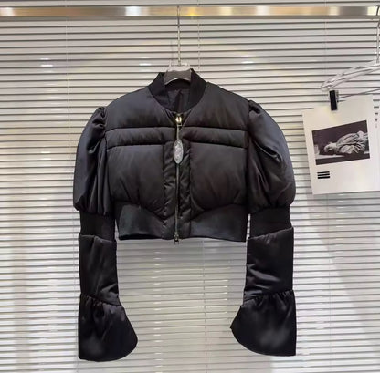 ‘Nellie’ Cropped Structured Puffer Jacket