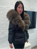 ‘Lucia’ Hooded Fox Fur Puffer Jacket