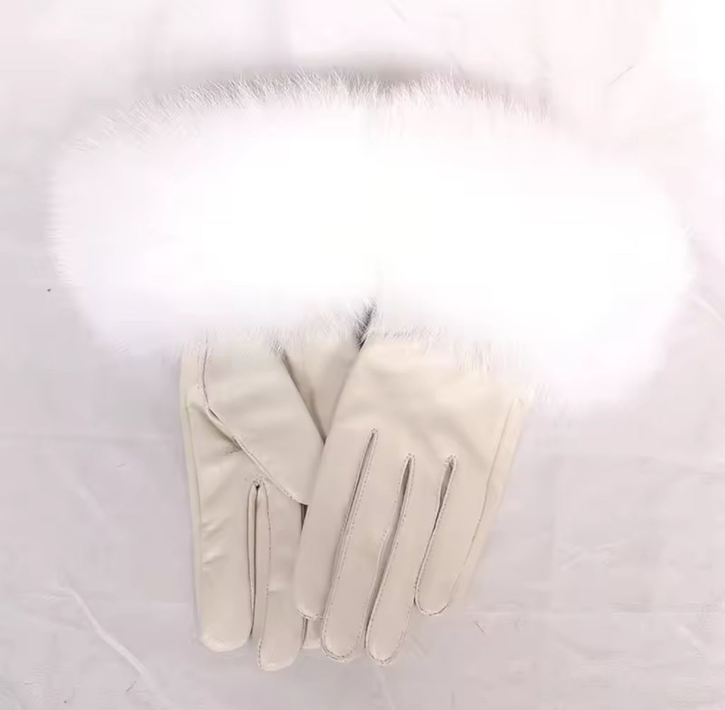 Real Fur Leather Gloves (7/14 Day Delivery)