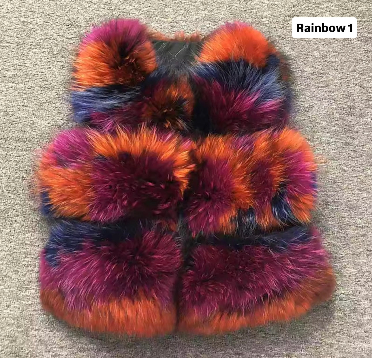 Raccoon 3 Row Fur Gilet [5/9 Day Delivery]