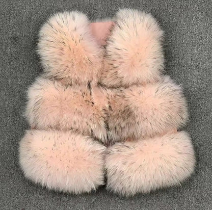 Raccoon 3 Row Fur Gilet [5/9 Day Delivery]