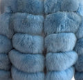 ‘Powder Blue’ Premium 8 Row Full Sleeve Fox Fur Coat (10/18 Day Delivery)