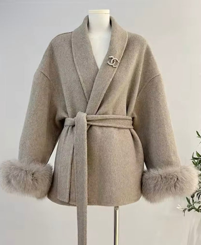 ‘Valentina’ Fox Fur Cuff Cardigan