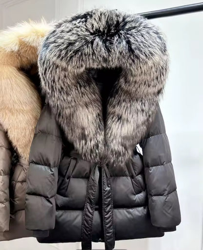 ‘Angelina’ Silver Fox Fur Jacket [1/3 Week Delivery]