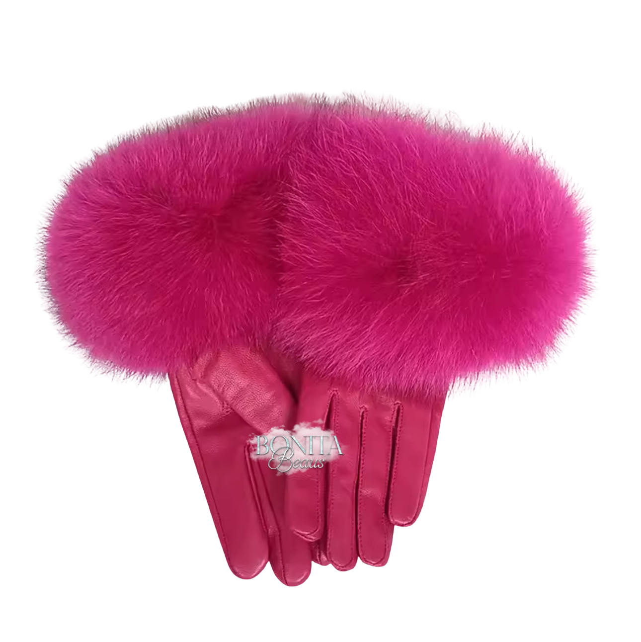 Real Fur Leather Gloves (7/14 Day Delivery)
