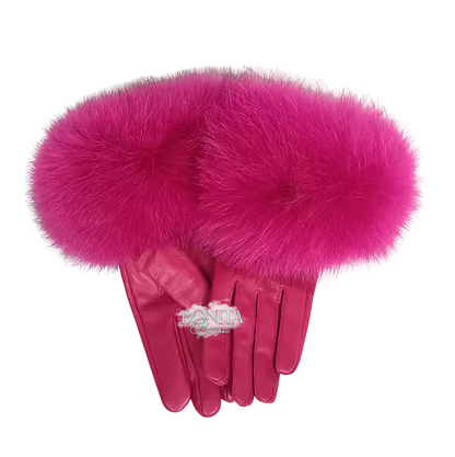 Real Fur Leather Gloves (7/14 Day Delivery)