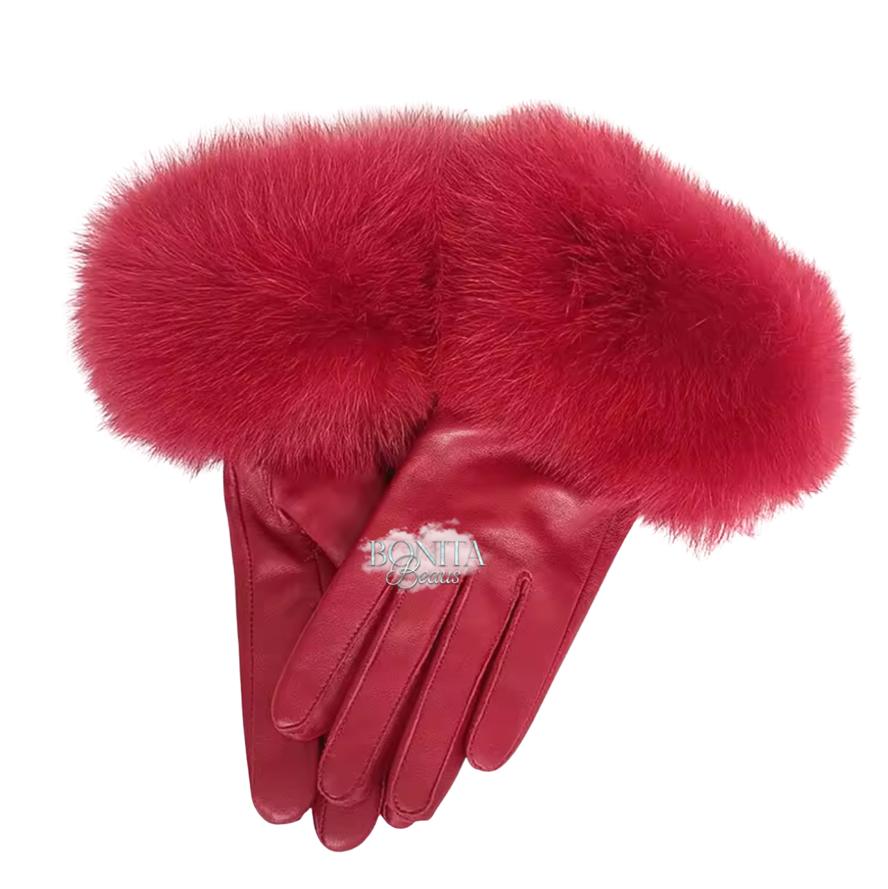 Real Fur Leather Gloves (7/14 Day Delivery)