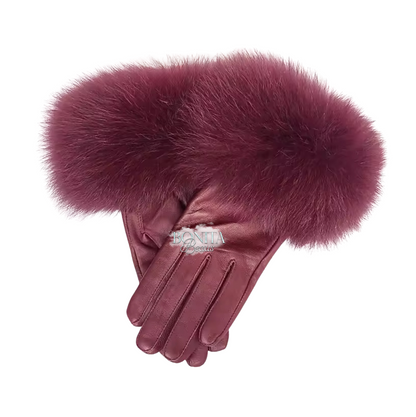 Real Fur Leather Gloves (7/14 Day Delivery)