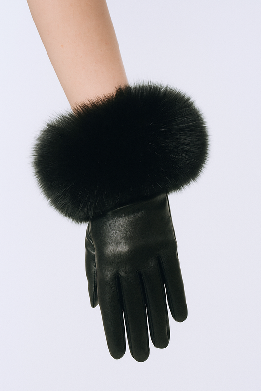Real Fur Leather Gloves (7/14 Day Delivery)