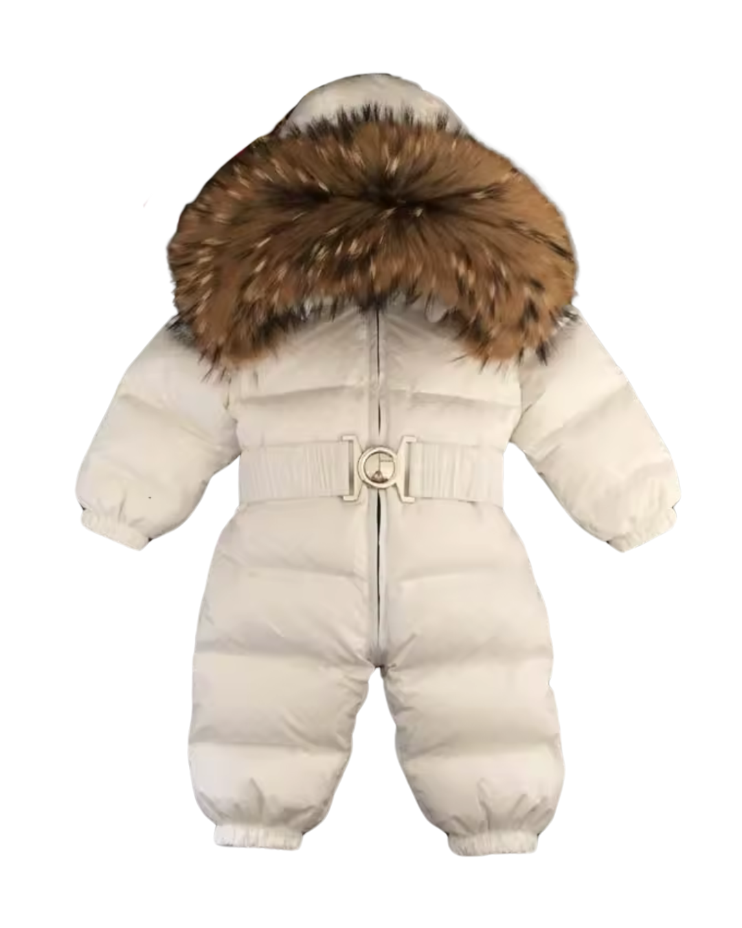 Real Raccoon Fur Kids Snowsuit