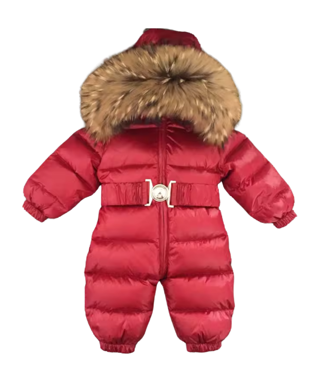 Real Raccoon Fur Kids Snowsuit