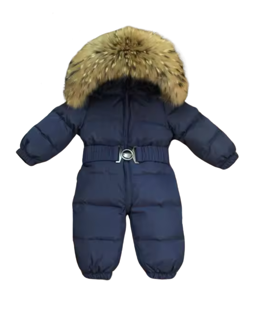 Real Raccoon Fur Kids Snowsuit
