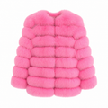 ‘Candy Floss Pink’ Premium 8 Row Full Sleeve Fox Fur Coat (10/18 Day Delivery)