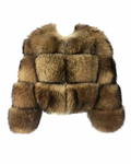 Premium 3 Row Full Sleeve Raccoon Fur Coat (10/18 Day Delivery)
