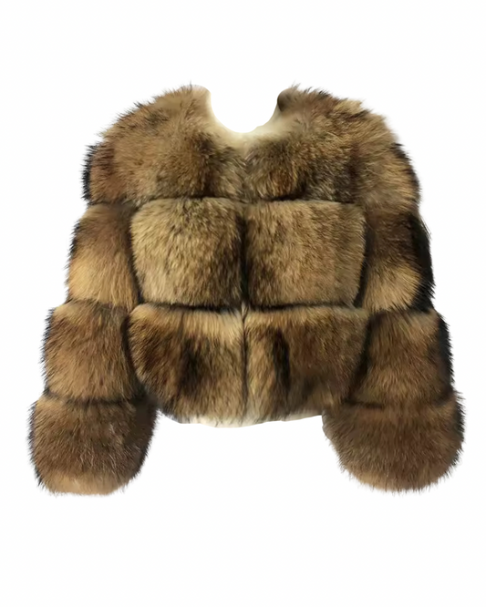 Premium 3 Row Full Sleeve Raccoon Fur Coat (10/18 Day Delivery)