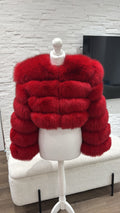 Premium Extreme Cropped Body Full Sleeve Fox Fur Coat (10/18 Day Delivery)