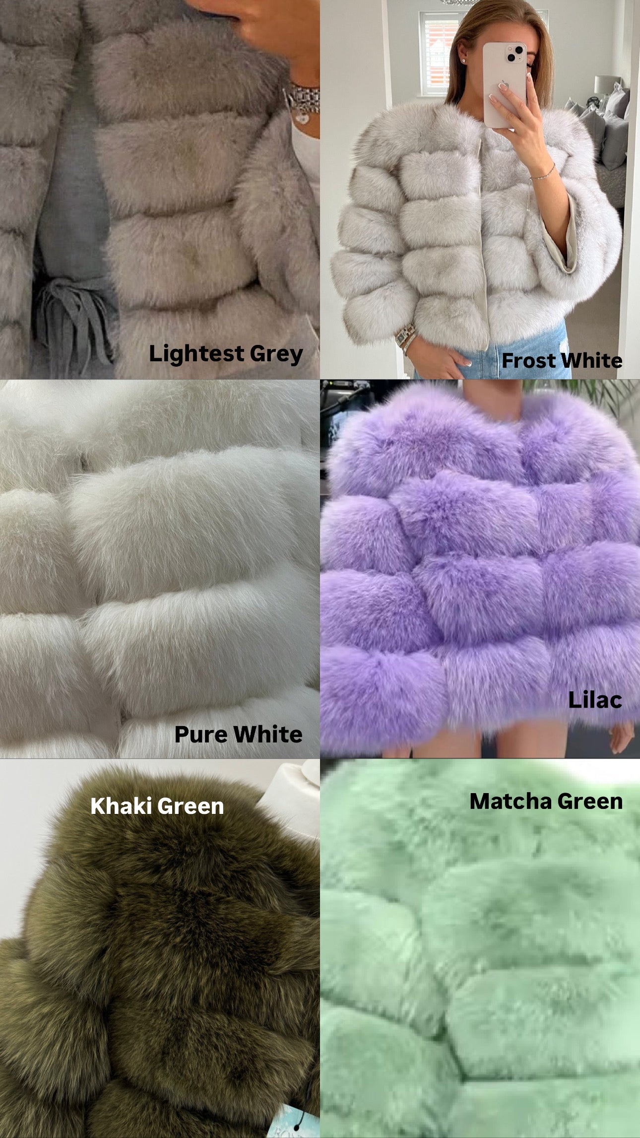 Premium Vertical Long Full Sleeve Fox Fur Coat (10/18 Day Delivery - Note Colour Before Checkout)