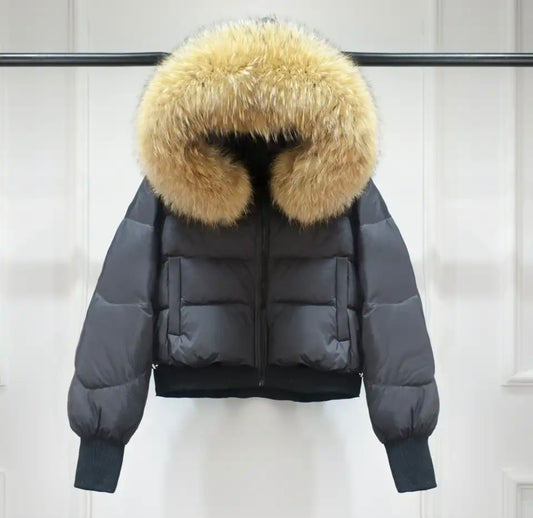 ‘Priscilla’ Oversized Real Raccoon Fur Puffer Jacket [2/4 Week Delivery]