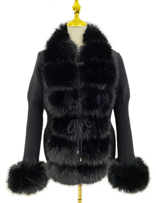 Faux Fur Trim Cardigans [2/4 Weeks]