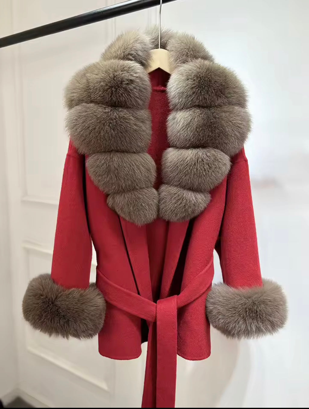 Ruby Red Fox Fur Jacket