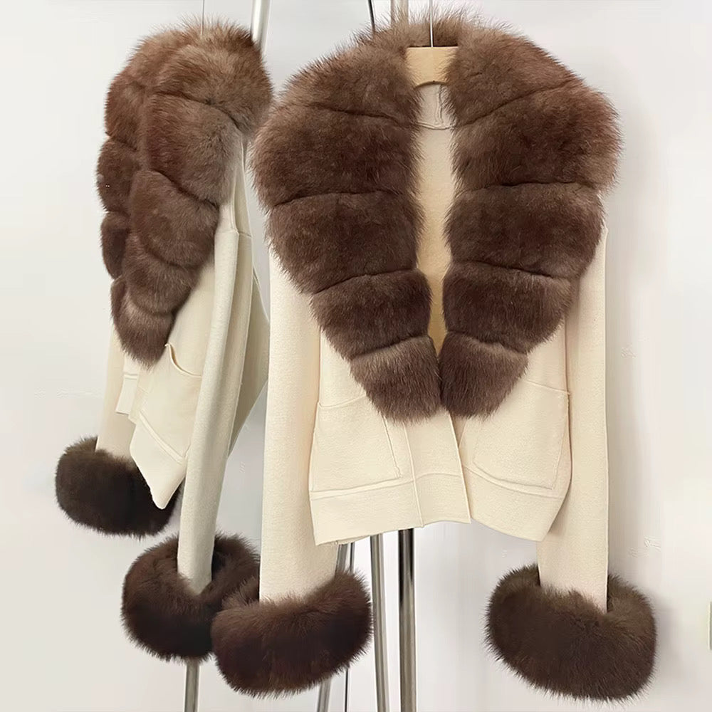 ‘Aspen’ Fox Fur Cardigans
