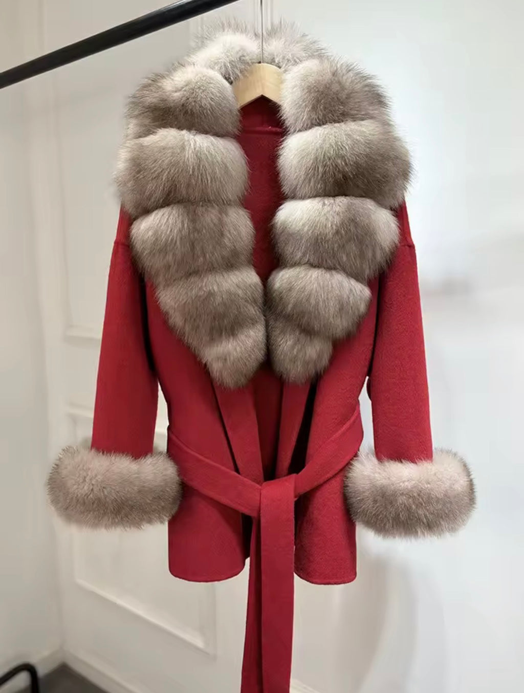 Ruby Red Fox Fur Jacket