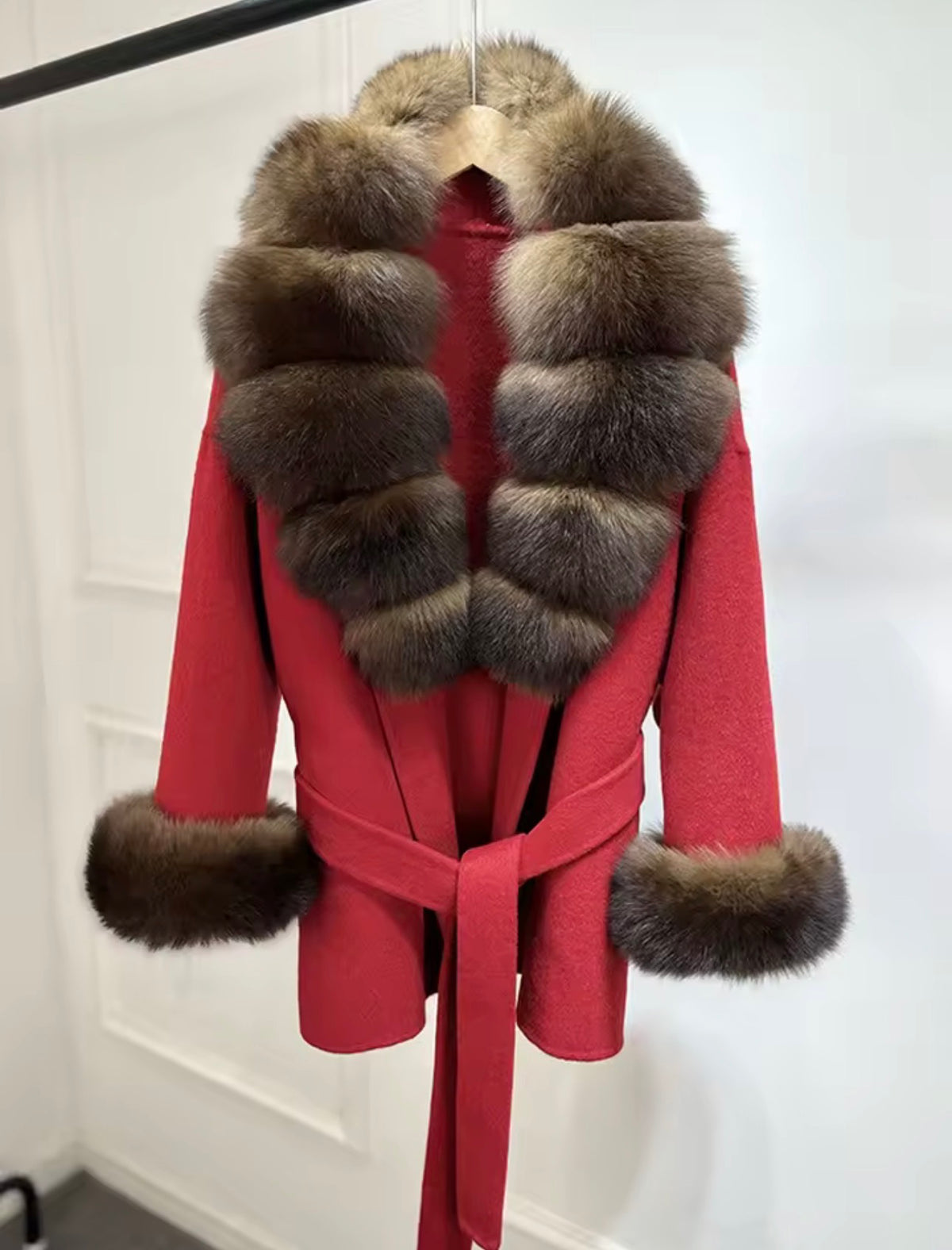 Ruby Red Fox Fur Jacket