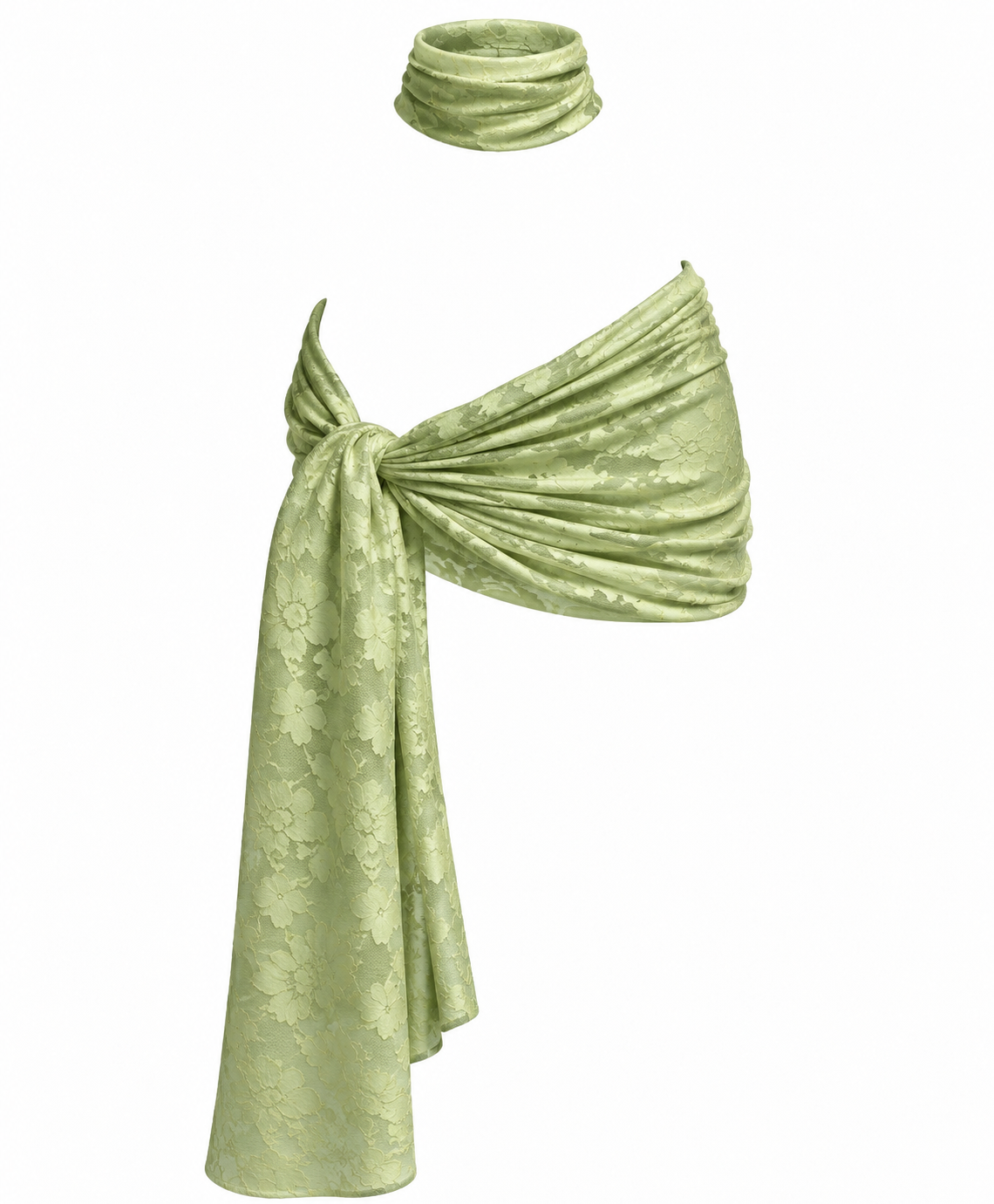 Blossom Mini Sarong & Choker in Green