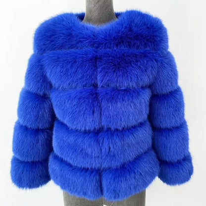 Faux Fur 5 Row Cropped Sleeve Coats [2/4 Week Delivery]